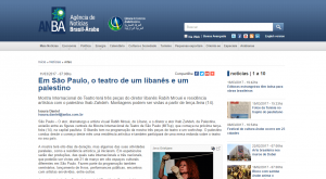 ANBA - Agência de Notícias Brasil-Árabe - SP - 11/03/2017