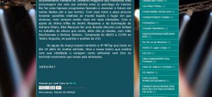 Blog Palco Paulistano - SP  - 10/03/2017
